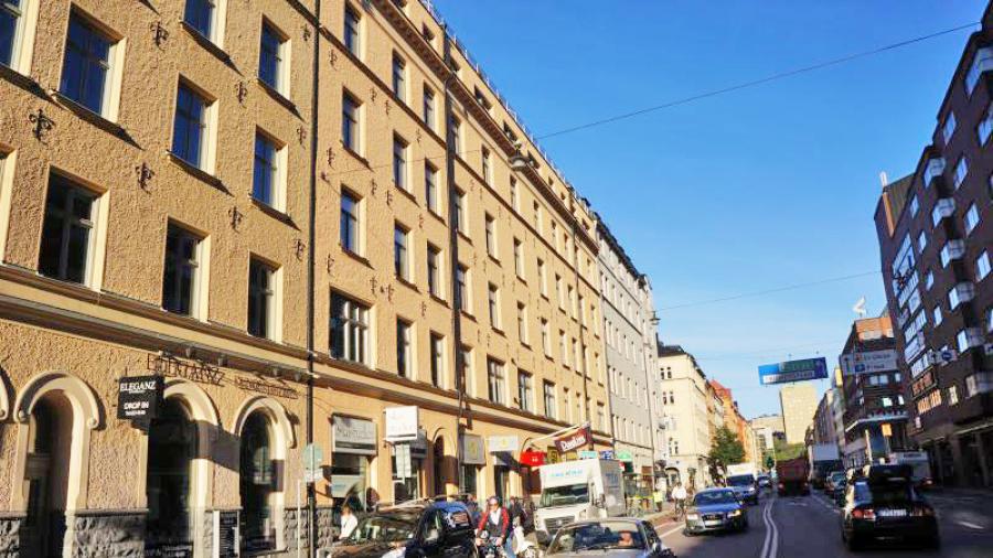 Husets fasad på Fleminggatan.